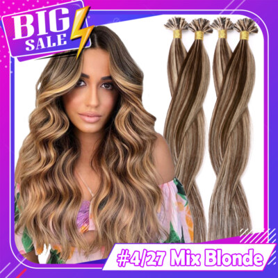 Clearance U Nail Tip 100% Remy Human Hair Extension Keratin Pre Bonded BALAYAGE