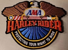 Vintage Harley Davidson Motorcycle Jacket Patch AMA Harley Rider Bald Eagle