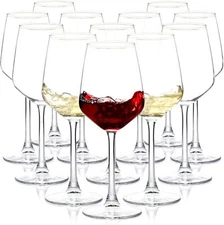 Wine Glass Set of 12, 12 oz. Clear Red/White Wine Glasses