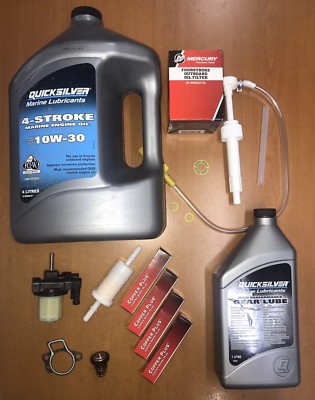 Jährlich 100 Stunden Service Teile Kit + Motor & Getriebe Öl Quecksilber 50 PS 60 PS Außenbord