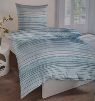 Schiesser Renforce BettwäSche Set Selia 155 X 220 Cm TüRkis/Schwarz Gestreift
