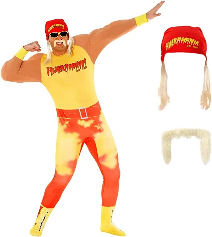 Hulk Hogan Wrestling Hulkamania Backpack | Adult | Womens | Yellow/Red | One-Size | Fun Wear