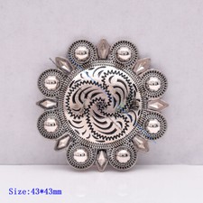 10X Silver Quality Flower Berry Leathercraft Western Horse Saddle Tack Concho