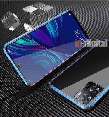 360° Magnetic Metal Phone Case for OPPO A58 A57s A78 4G A17 Tempered Glass Cover