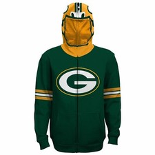 NWT Youth Green Bay Packers Full-Zip Helmet Hoodie