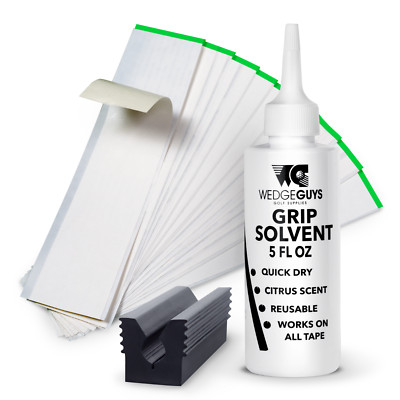 Golf Club GRIP KIT 25 Tape Strips, Solvent, Rubber Vise Clamp, Regrip 25 Clubs