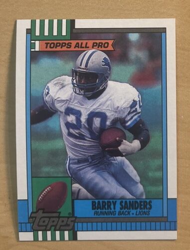 Barry Sanders 1990 Topps Rookie Card #352, MINT - 第 1/2 張圖片