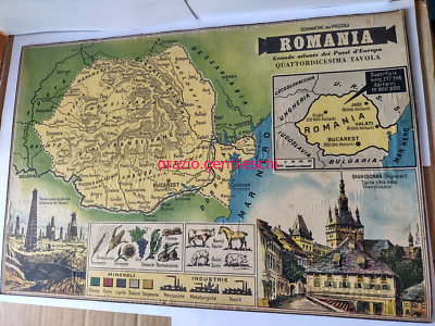 Romania Corriere dei piccoli Grande atlante paesi d'Europa 14a tavola didattica