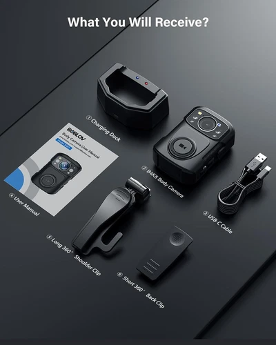 BOBLOV B4K5 4K Body Camera 256G Police Body Camera w/ GPS,3400mAh 11H Recording - Picture 7 of 7