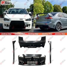 Fits Mitsubishi Lancer 08-15 Unpainted Pp Front Rear Bumper Side Skirts Bodykits