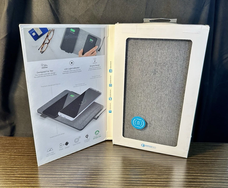 Tylt Mat Wireless Charging Mat Fastest Dual Wireless Charger - Black - Image 3 of 4