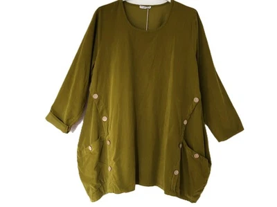 MOONSHINE new Tunika Long-Shirt Bluse Babycord 46-48(2) A-Linie+Taschen pistazie - Bild 1 von 3