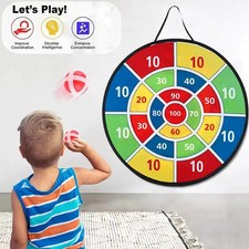 Kids Sticky Ball Dart Board Game 74cm Safe Hook Loop Indoor Outdoor Toy Gift