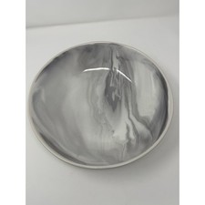 Simon Pearce Marble Stratus Serving Bowl Gray White Swirl Stoneware EUC RARE