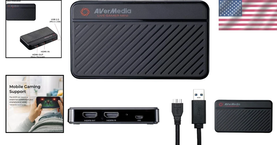 Compact 1080p60 Game Capture Card with Plug & Play for PS5, Xbox, and Switch - Image 2 of 4