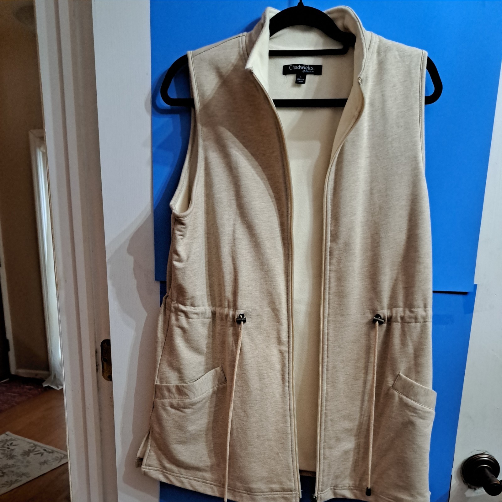 Chadwicks Women's Full Zip Fleece Vest Tan Cream LG