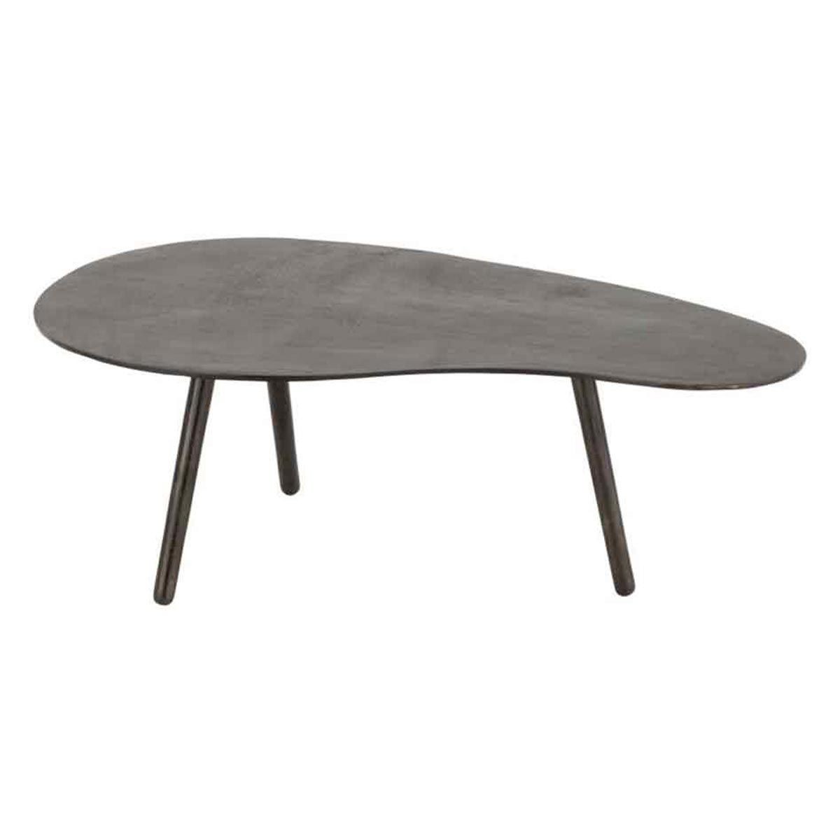 Table basse design Goutte en bois laqué noir mat de 90cm