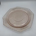 Vintage Anchor Hocking Pink Mayfair Open Rose Plate Pink Depression Glass 9.5"