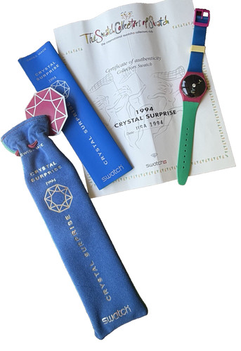 NWT NOS VTG 1994 Swatch "CRYSTAL SURPRISE" By Alessandro Mendini GZ129