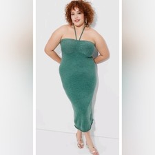 Wild Fable Womens Sweater Knit Sleeveless Dress Green W/ Sequins Tube