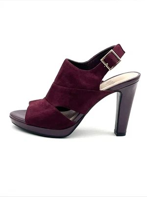 Impo Hayden Women’s 6M Heeled Sandals Burgundy Suede Slingback Platform - Image 1 of 4