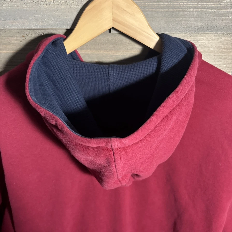 Sudadera con capucha Nautica para mujer roja mezcla de algodón cremallera completa talla grande Foto 4 de 4