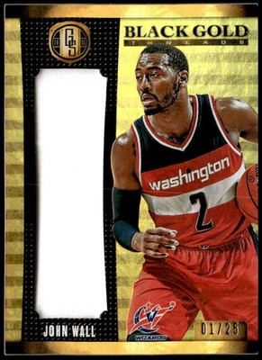 2014-15 Panini Gold Standard #5 John Wall Black Gold Threads #/25 Jersey E1