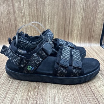 Gravity Defyer Verso Cloud Mens Cafe Sport Sandals Black Hook Loop Size 12