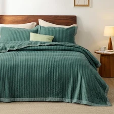 Dark Green Quilts Queen Size - Queen Quilt Bedding Set Bedspread