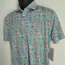 REDVANLY Louis Golf Polo Shirt Mens Size Small Floral Performance Luxury New