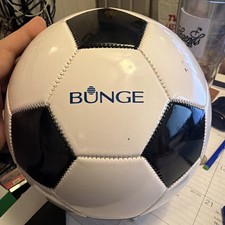 Bunge Corporation Black/White Synthetic Leather Pentago Pattern Logo Soccer Ball