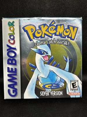 100% CIB Pokemon Silver Version 1ST PRINT complete Box. gameboy color gbc