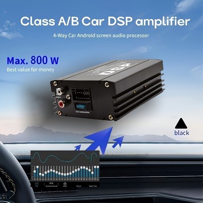 800WMAX Car DSP Amplifier: 4-Way Class AB, High Fidelity,20-20kHz Wide Frequency