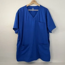 Roth Wear Medium Navy Scrub Top 3 Pockets Performance Stretch 7477 Blue Size 2XL