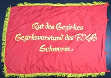 DDR FDGB Fahne F&uuml;r hervorragende Leistungen im soz. Wettbewerb Schwerin 11832