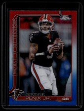 2025 Topps Chrome Football Michael Penix Jr. 15 Red, White & Blue Refractor