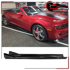 Fits 10-15 Chevy Camaro LS LT SS IKON V3 Style Side Skirts Panel Gloss Black PP