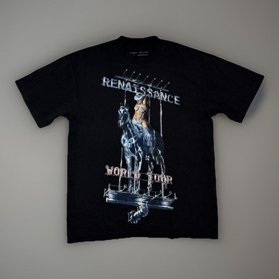 Beyonce Renaissance World Tour 2023 Graphic T-Shirt MEDIUM M Black Heavy Cotton