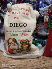 sacca porta doni personalizzata Babbo natale natalizia regali sacchetto sacco 