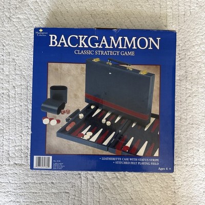 Backgammon Set Maplegrove Collection with Stitched Felt Field & Leatherette Case
