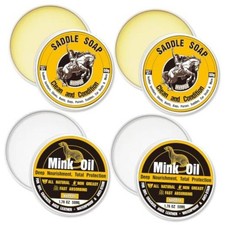 Leather Boot Care Kit, Mink Oil  Saddle Soap for Leather Cleaner  Boots