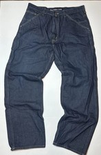 VTG 2000s Y2K Nautica Jeans Co. Baggy Wide Leg Skater Jeans Loose 36x34 Dark Den