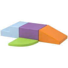 4-piece modular foam play set 17.75x17.75x9.75in yellow red blue