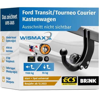 ANHÄNGERKUPPLUNG für Ford Transit/Tourneo Courier ab 23 starr BRINK +7pol E-Satz