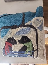 Liora Manne Frontporch 18"x18" Holiday Ski Lift Love Winter Pillow, Labrador 