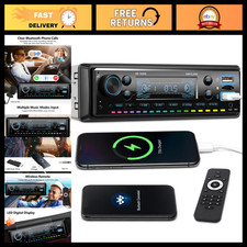 Single Din Bluetooth Car Stereo Radio, FM USB/SD/AUX MP3 Player, LCD Display, Re