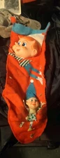 Vintage Rubber Face Elf Christmas Stocking