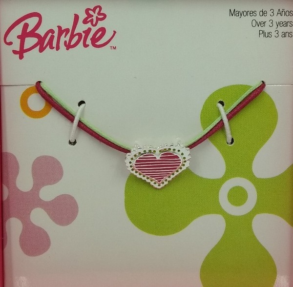 Collar para niñas Barbie en plata de ley. Corazón.