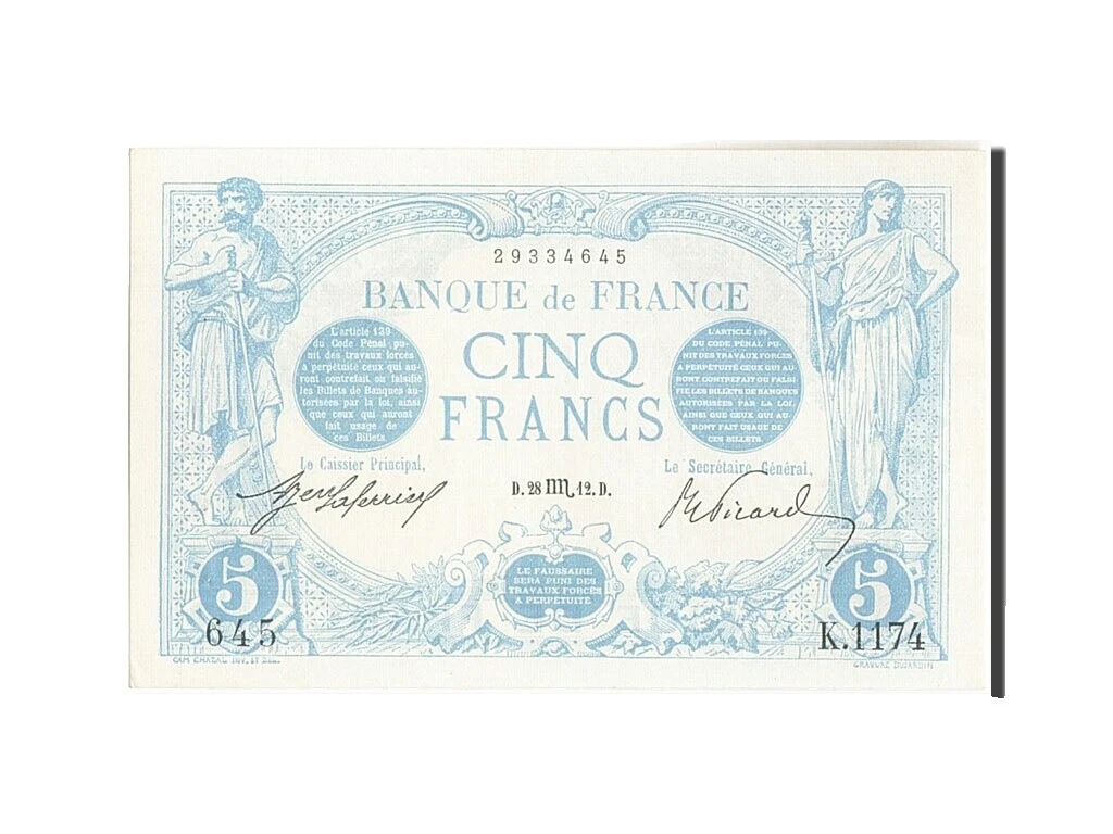 1912 Year French Paper Money
