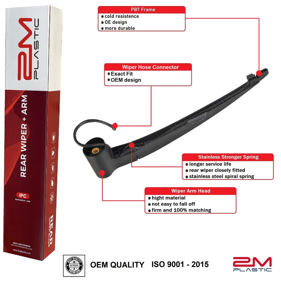 Brazo y cuchilla limpiaparabrisas trasero para GMC Envoy Chevy Trailblazer 07-09 Buick Rainier 06-07 Foto 2 de 3